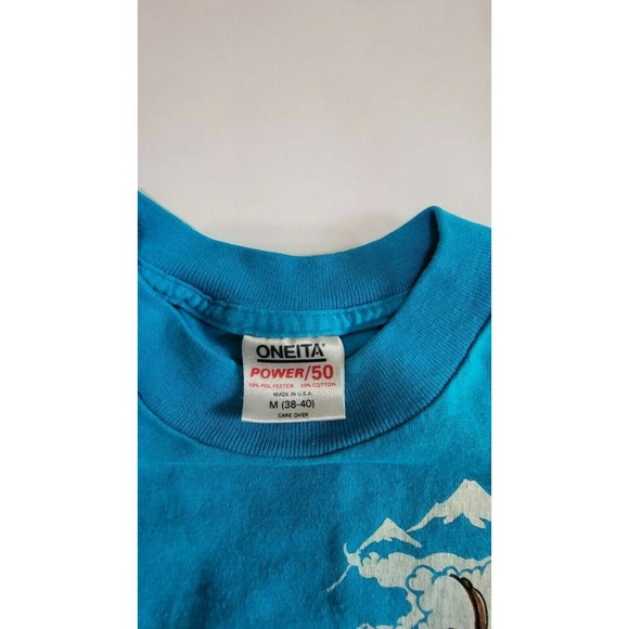 Vtg Blue Flying Eagle Graphic Print Single Stitch - Picture 4 of 7